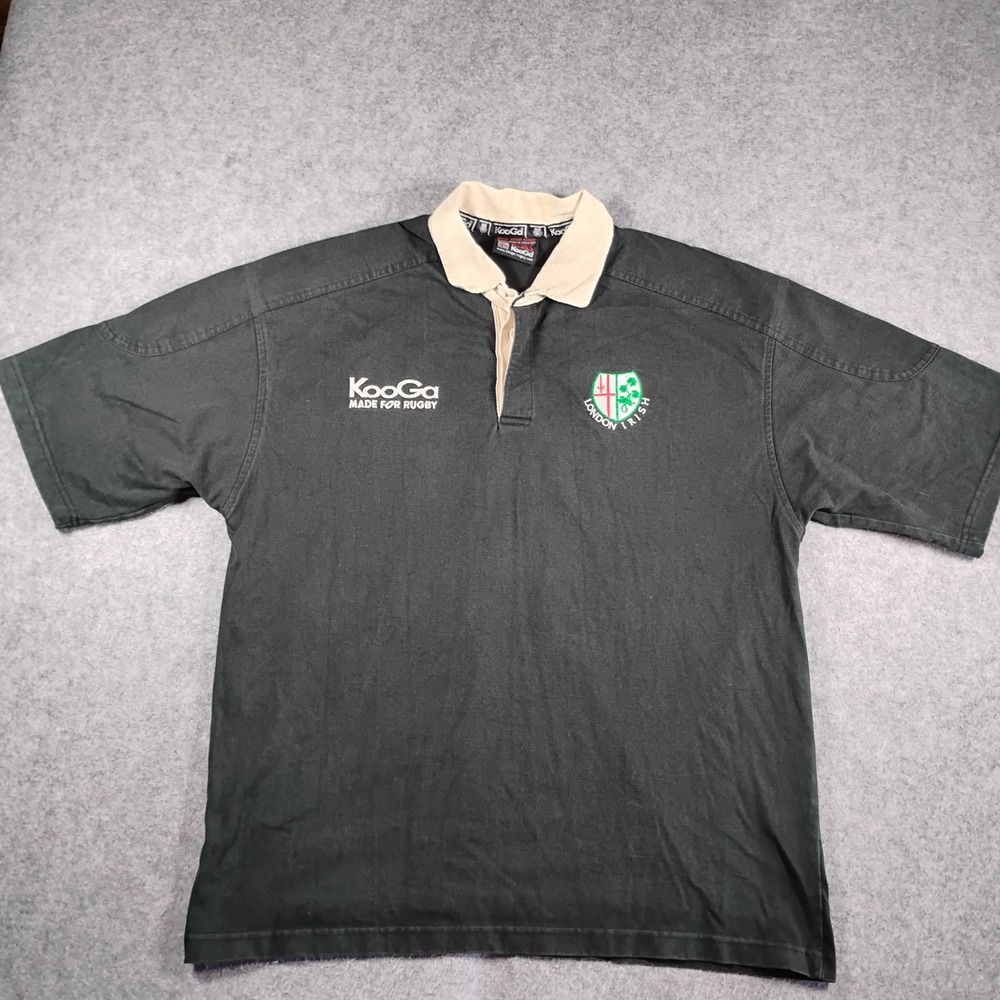 KooGa London Irish Rugby Jersey Men XL Black Beer Pint St Patricks Day
